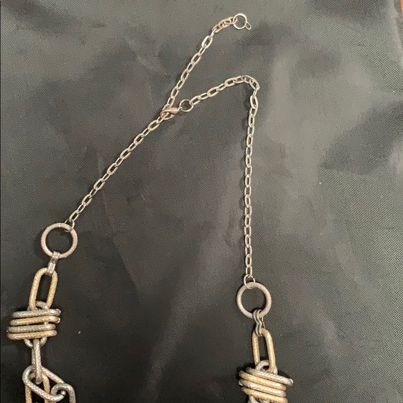 Silver and Gold Chain Link Necklace - Picture 4 of 4